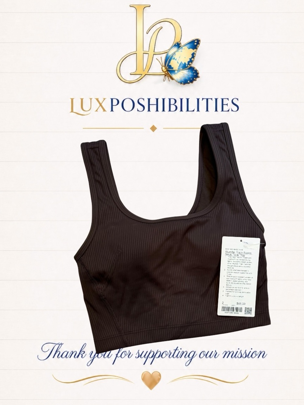 Lululemon NWT SIZE 2 Wunder Train Scoop
Neck Tank *Rib